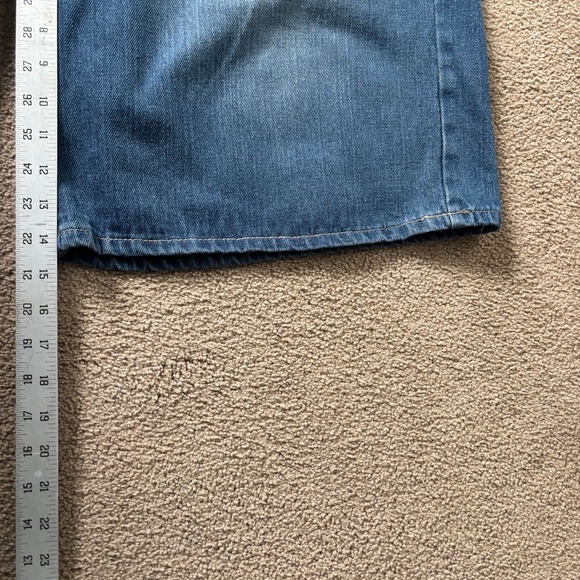 Y2K Old Skool Jean Shorts Jorts Mens 44 Blue Faded Baggy Skater Grunge - Picture 7 of 12